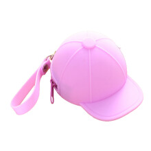 Paarse Candy Color Baseball Sleutel- En Muntenhouder Siliconen