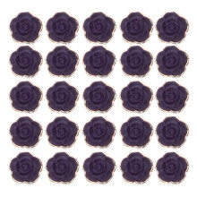 50Stk Undurchbohrte Resin Rosenperlen Lila Bastelset