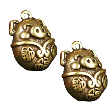 2Stk Pig Key Pendant Schlüsselanhänger Metall Gold Zum Dekorieren