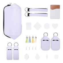 1 DIY Accesorios Sublimación Bolsa Pendientes Coloridos