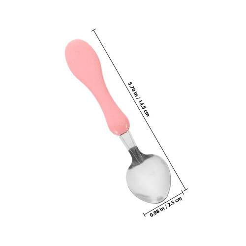 4Ud Cubiertos Infantiles Inoxidable Rosa Comida Niños 1