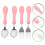 4Ud Cubiertos Infantiles Inoxidable Rosa Comida Niños 5