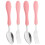 4Ud Cubiertos Infantiles Inoxidable Rosa Comida Niños 6