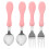 4Ud Cubiertos Infantiles Inoxidable Rosa Comida Niños 4