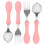 4Ud Cubiertos Infantiles Inoxidable Rosa Comida Niños 10