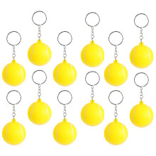 12Stk Gelbe Tennis Keychains PU Metall Für Deko Kinder