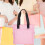 Damen Canvas Handtasche Pink Robuste Tote Für 5