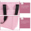 Damen Canvas Handtasche Pink Robuste Tote Für 7