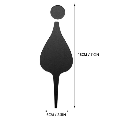 2Ud Acrílicas Negras Para Puerta Mujer 3D 1