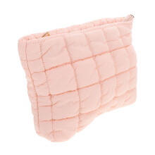 Roze Fluffy Quilted Make-Up Trendy Toilettas Dames