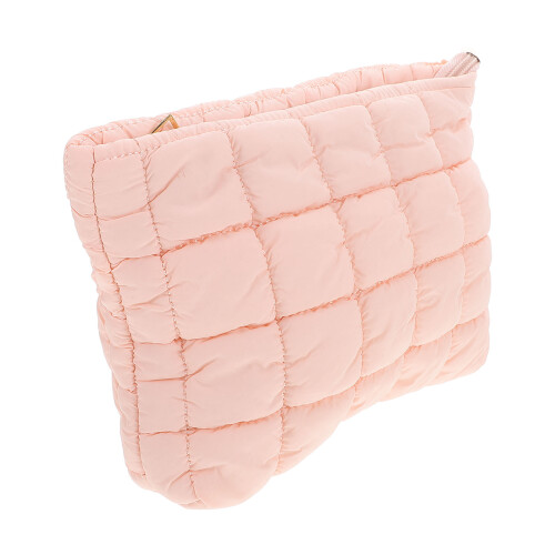 Roze Fluffy Quilted Make-Up Trendy Toilettas Dames