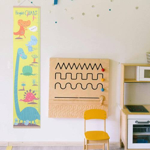 Duurzame Kindergroeimeter Wandhanger Hout Canvas 2