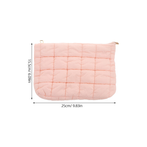 Roze Fluffy Quilted Make-Up Trendy Toilettas Dames 2