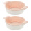 2Ud Cerámicos Rosas Con Doble Asa Para Hornear Y 2