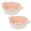 2Ud Cerámicos Rosas Con Doble Asa Para Hornear Y 6