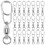 30Ud Conectores Anilla De Inoxidable Giratorio Plateado 2
