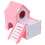 Casa Doble Para Pequeños Madera Natural Rosa 1