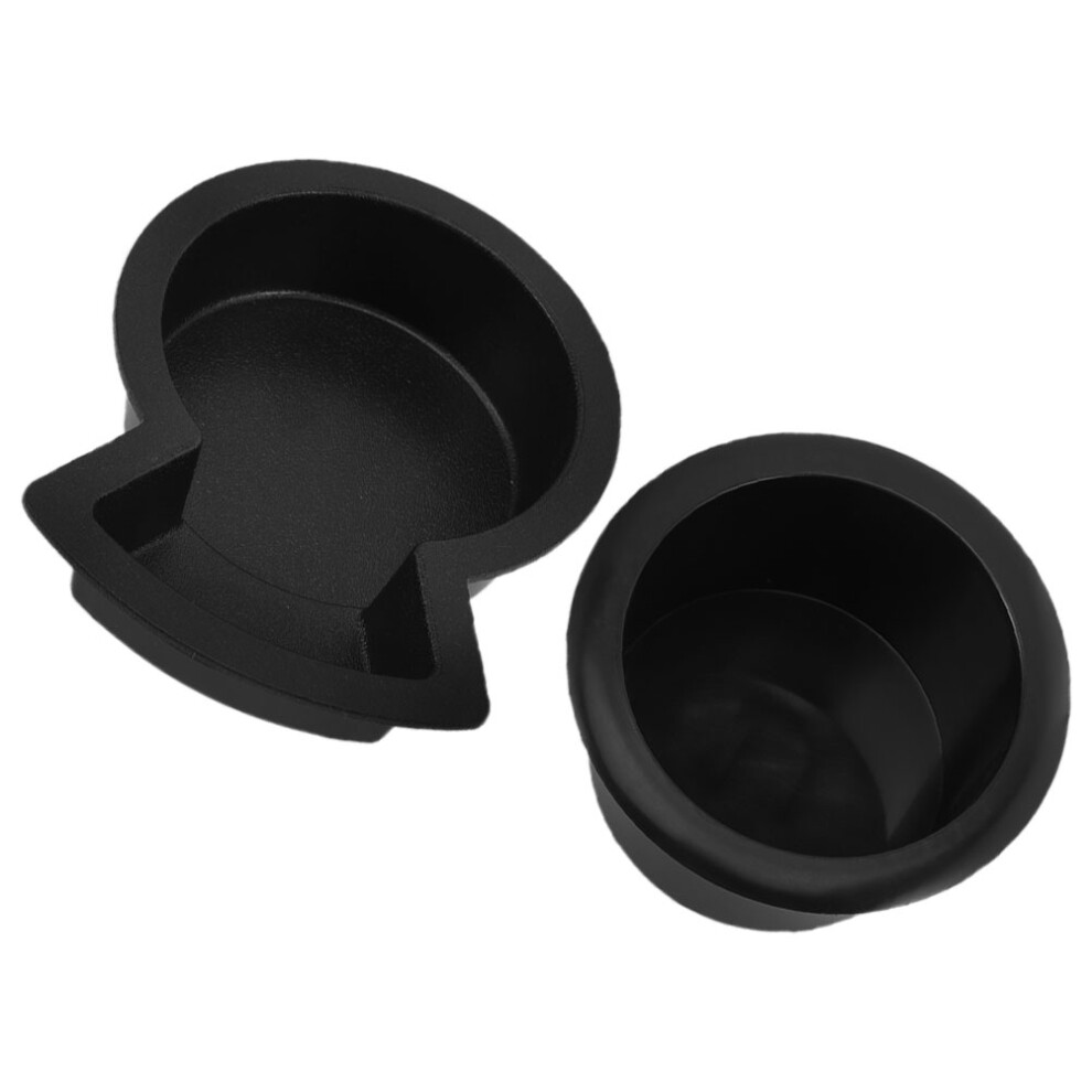 2Pcs Sleek Plastic Cup Holder Inserts For Rv Boat Car And Truck Black 3261487268841
