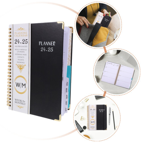 Cuaderno Negro Con Para Planificación Y Memos 2
