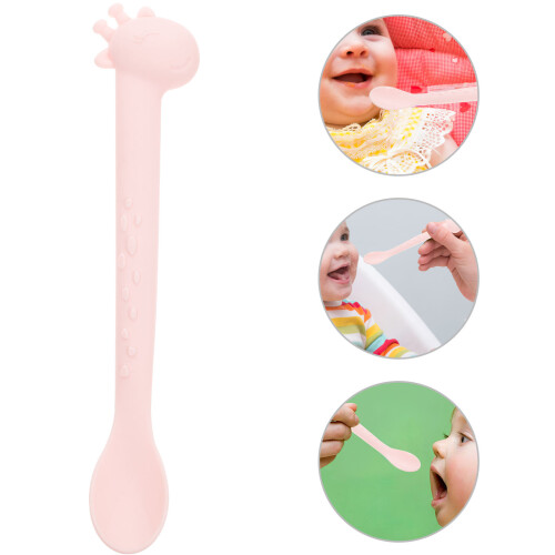 Cucchiaio Allenamento Rosa Per Bebè Design Ergonomico 1