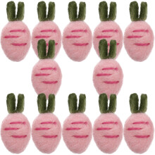 12Pièces Ornements Feutre Rose Carottes Pour Broches Hairpin DIY