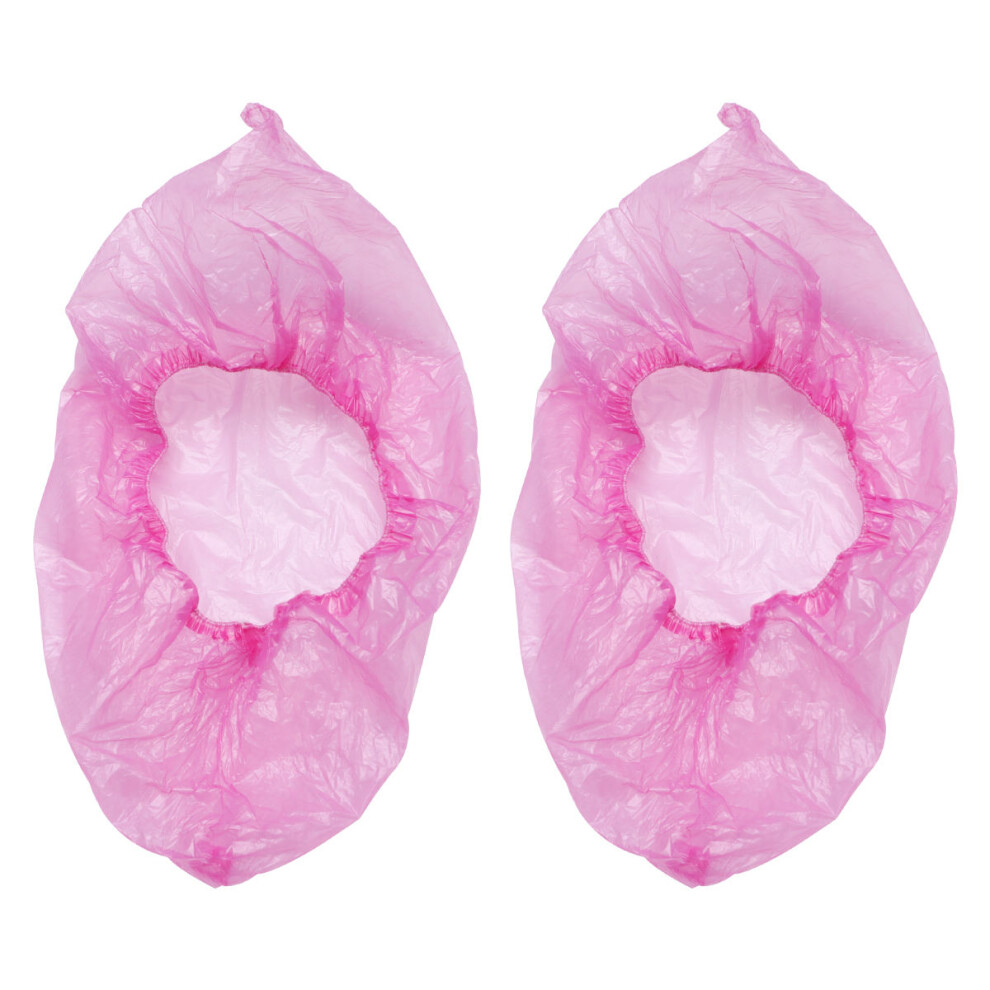 100Pz Copriscarpe Protettivi Rosa In Pe Leggeri E Per Casa