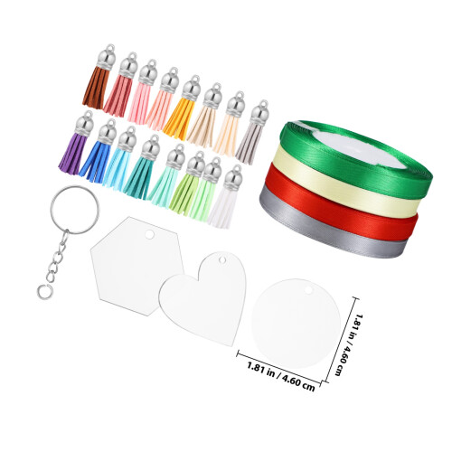 1Conjunto Blanks Acrílico Círculo Transparente Para Decoração DIY 1