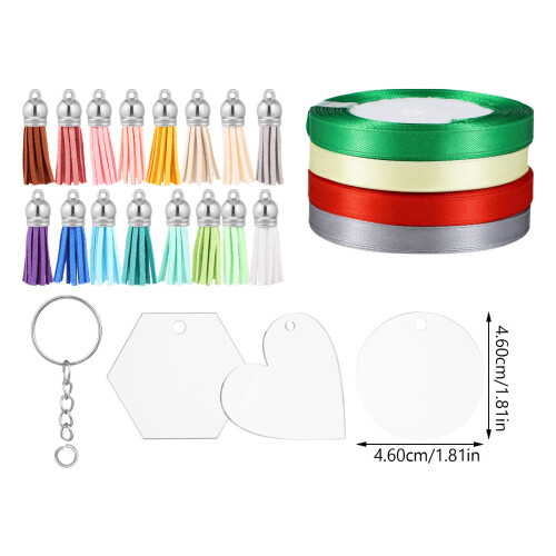 1Conjunto Blanks Acrílico Círculo Transparente Para Decoração DIY 2