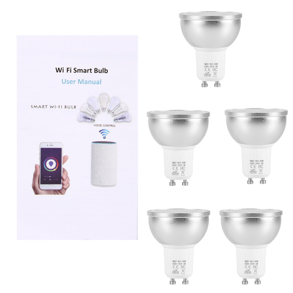 Smart Rgb Led Bulb, Wifi Color-Changing Light, 5W Gu10 Dimmable Rgb Plus Cct Lamp, 16 Million Colors, Compatible With Alexa Google Home Assistant, Eas 9060116396146