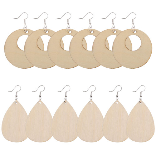 300Pz Set Pendenti in Legno Da Decorare Per E Regali