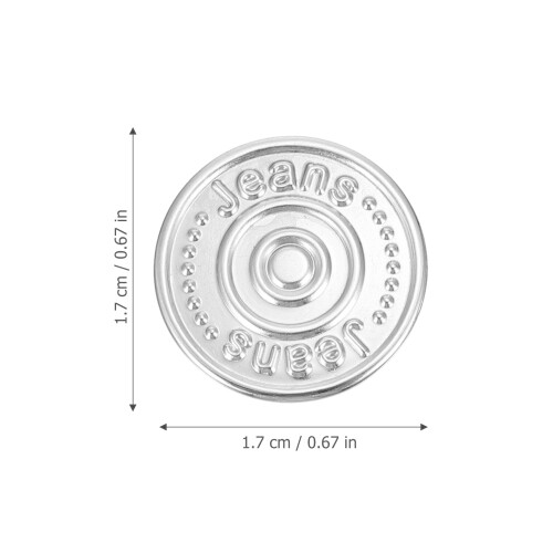 100Pz Rotondi Regolabili in Rame Argento Per Jeans E Pantaloni 1