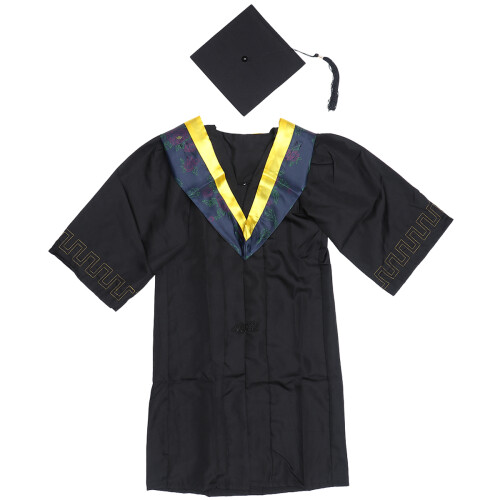 1Ensemble Tenue De Graduation Robe Chapeau Écharpe Tassel