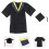 1Ensemble Tenue De Graduation Robe Chapeau Écharpe Tassel 2