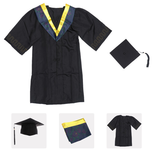 1Ensemble Tenue De Graduation Robe Chapeau Écharpe Tassel 1