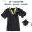 1Ensemble Tenue De Graduation Robe Chapeau Écharpe Tassel 10