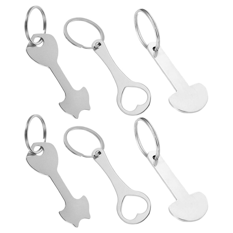 6Pz Token Portachiavi In Zinco Argento