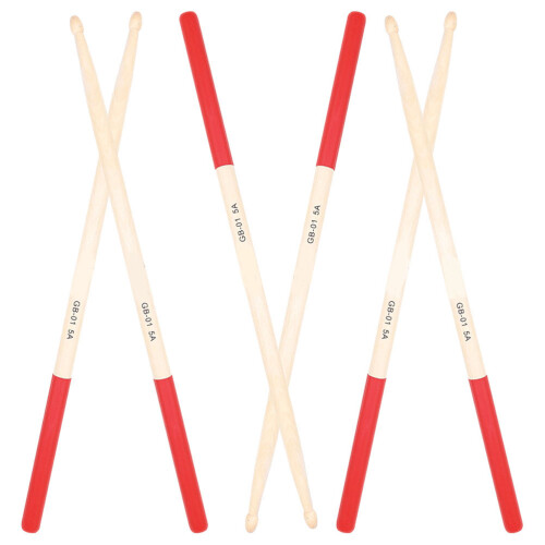3Pares Baquetas De Arce Rojas Para Percusión Con Cómodo