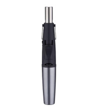 Windproof Inflatable Lighter With Safety Lock, Adjustable Flame From Fuel Refill, Outdoor Use, Gray, Fuel Not Included