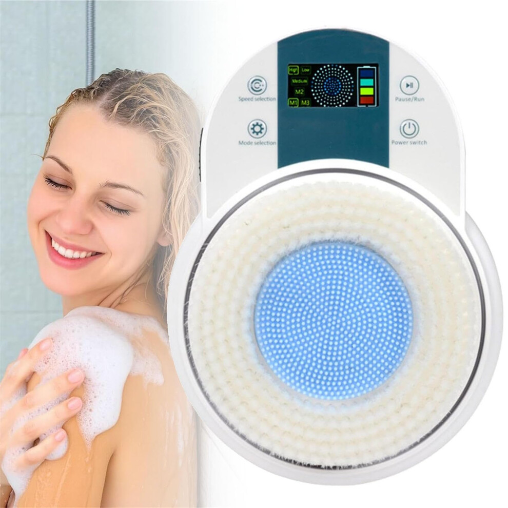 Wall Mounted Shower Back Scrubber 3-Speed Adjustable Rotation 360-Degree Electric Back Scrubber For Shower Cleansing