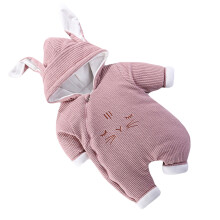 1St Baby Warm Jumpsuit Roze Hooded Romper Polyester Winter Baby Outfit