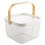 Multifunctional Metal Wire Hanging Kitchen Basket (Square  White) 1