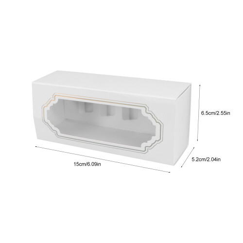 15Ud Cajas Blancas Para Macarons Con Ventana Y 1