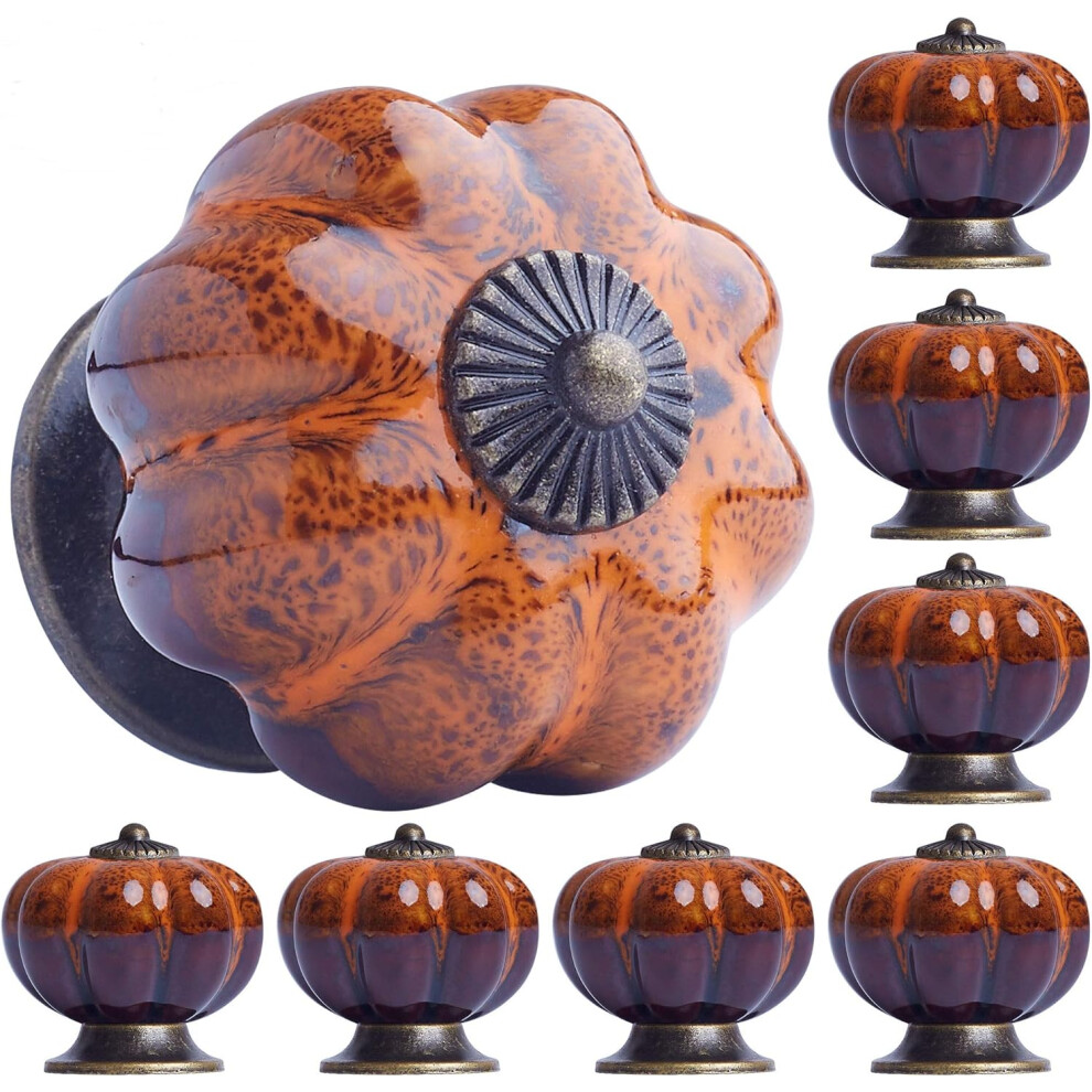 Vintage Cabinet Knobs, Decorative Door Pulls With Strong Structure And Multiple Applications, Elegant Appearance Ceramic Pumpkin Knobs For Kitchens Ba 9436597700732
