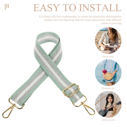 Groene Polyester Metalen Tas Schouderband Vervanging Decoratief 1