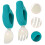 1Ensemble Couverts Bébé Silicone Vert Ensemble Fourchette ABS 8