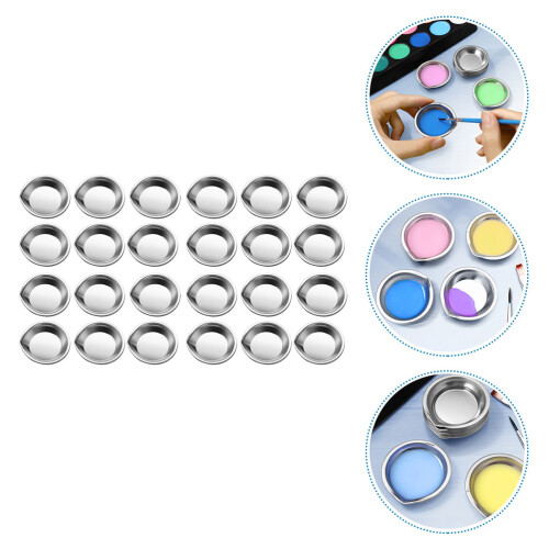30Pz Palette in Acciaio Resistente Argento Per 1