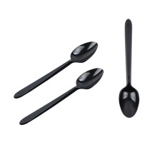 100Ud Cubiertos Plásticos Negros Cucharas Desechables Prácticas