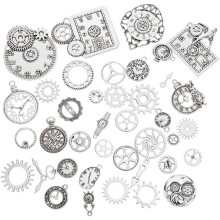 1Set Silbrige Uhrwerk Gear Charms Für DIY Ohrringe Und Schmuckanhänger