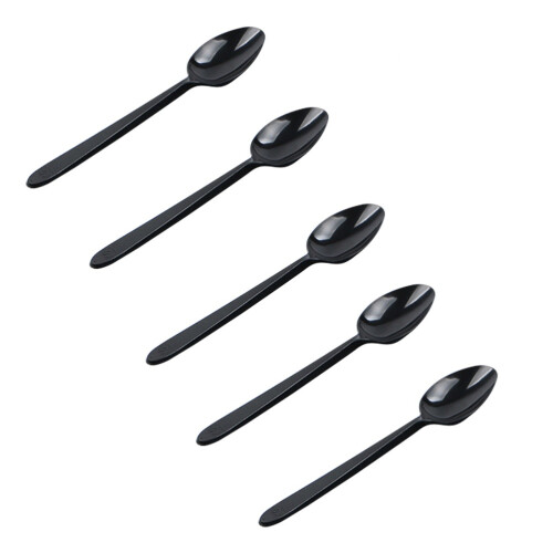 100Ud Cubiertos Plásticos Negros Cucharas Desechables Prácticas 2