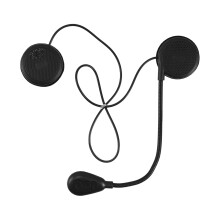 1Conjunto Headset Preto Para Capacete Com Navegação Sem